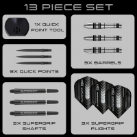 Harrows Supergrip Bomb 90% Quick Point Steeldarts