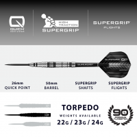 Harrows Supergrip Torpedo 90% Quick Point Steeldarts